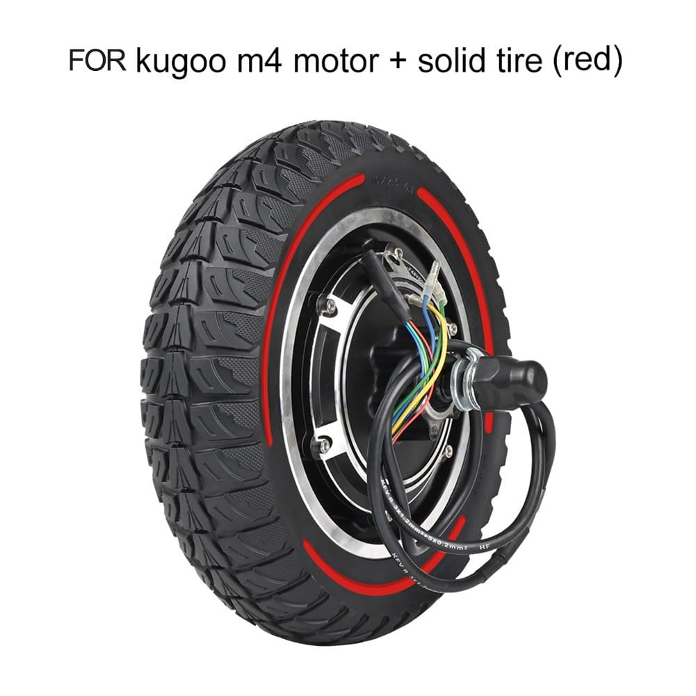 Whychstore Moteur de roue arrière de scooter électrique de 25,4 cm, 48 V 500 W pour Kugoo 4/4 Pro, ensemble de moteur gonflable avec cadre en alliage d'aluminium