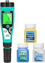 Mètre de chlore pour piscine UIUZMAR, testeur numérique de salinité et de chlore et de pH avec solution d'étalonnage, testeur de pH, chlore libre, ORP, Sel, EC, TDS, Temp pour aquariums hydroponiques