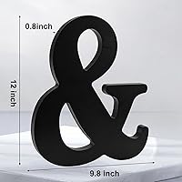 Vista 2 de AOCEAN Letras de madera negra de 12 pulgadas Letras de madera sin terminar para Halloween Letras decorativas de pie Rebanadas Tablero