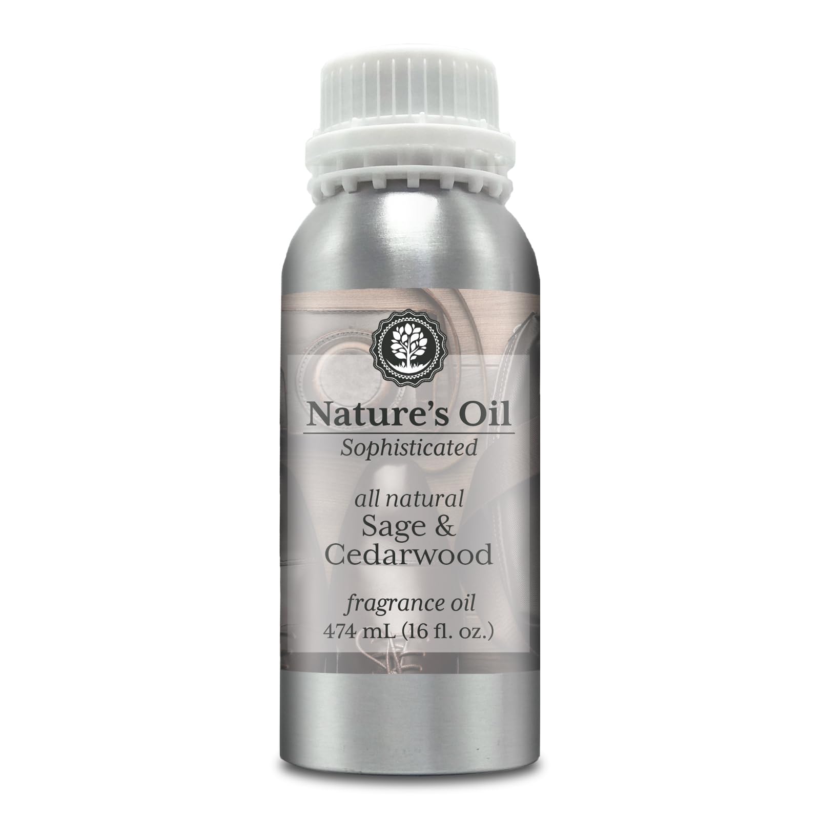Nature's Oil All Natural Sage and Cedarwood Fragrance Oil, 16oz, 100% Natural, Phthalate, Paraben, SLS + SLES Free, 100% Vegan, Cruelty Free