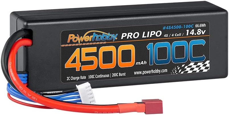 Hottest Sale Powerhobby 4s 14.8V 4500mah 100c Lipo Batery Deans Hard Case 4-Cell (2 Pack) FITS : 1/8 Buggy Truggy Associated Mugen Xray Losi Drone Hpi