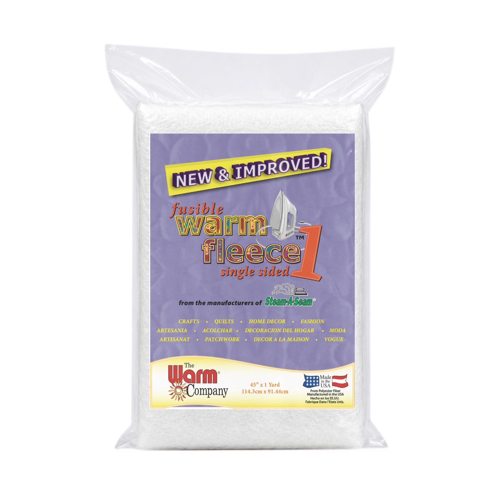 The Warm Company Multi-Colour Warm Company Warm Fleece Polyester Fusible Batting,