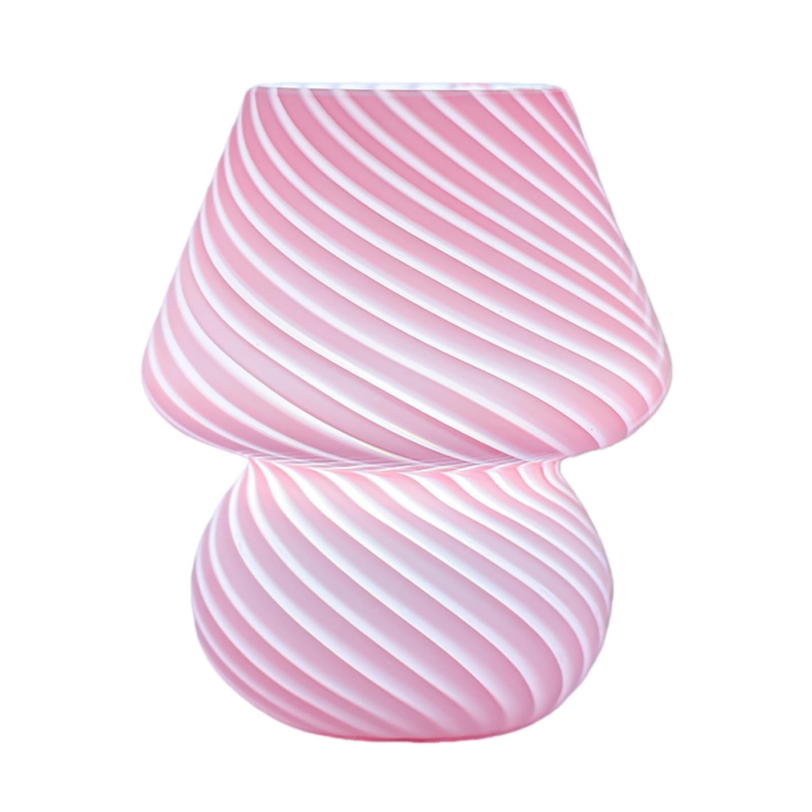 Vintage Mushroom Table Lamp | Translucent Glass, Stepless Dimmable, Aesthetic lamp,Mid-Century Aesthetic for Bedroom & Living Room (Pink)