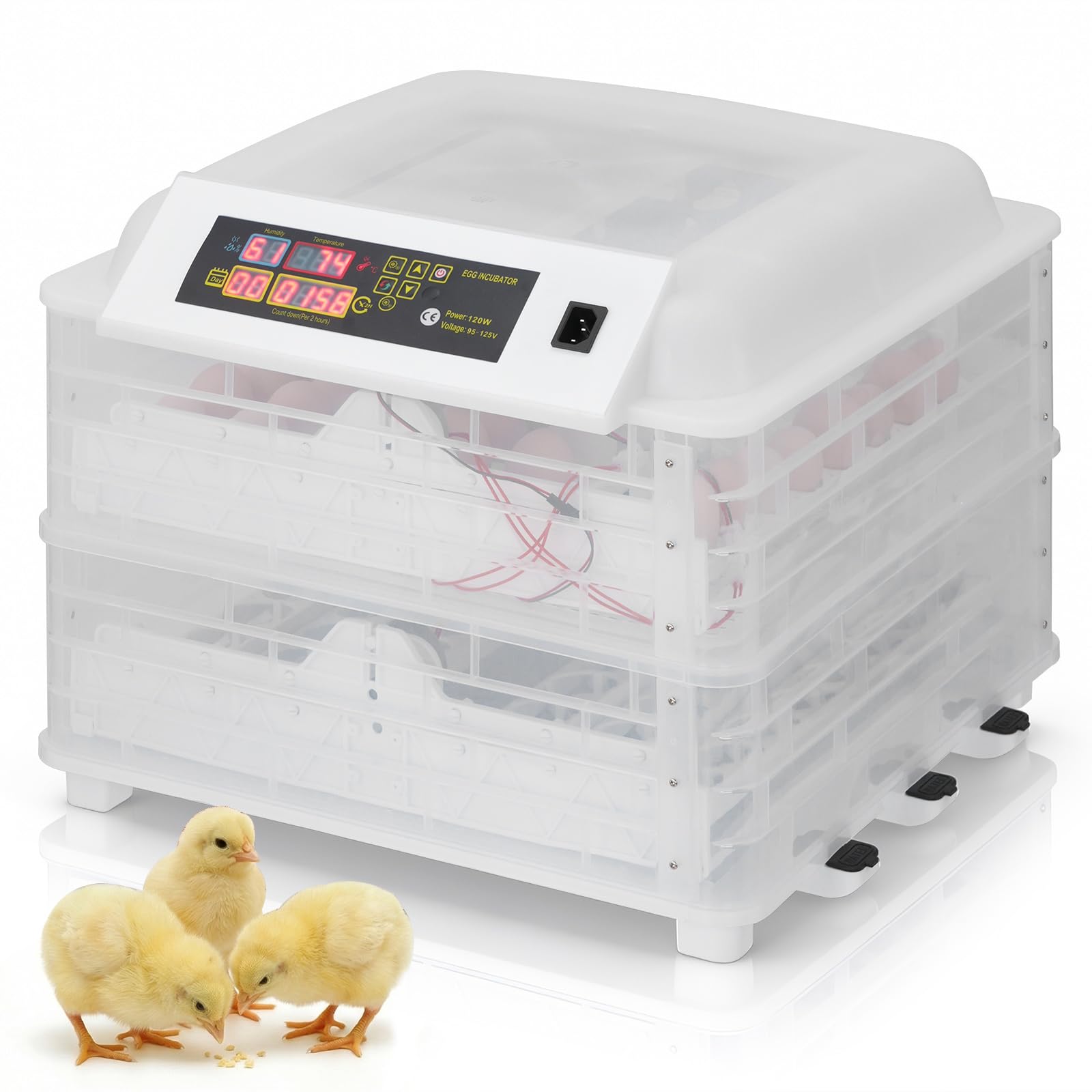 Winado Incubators for Hatching Eggs, 112 Egg Incubator with Automatic Egg Turning & Temperature Control, Egg Candler, and Day Counter for Chicken, Duck, and Quail Eggs Hatching
