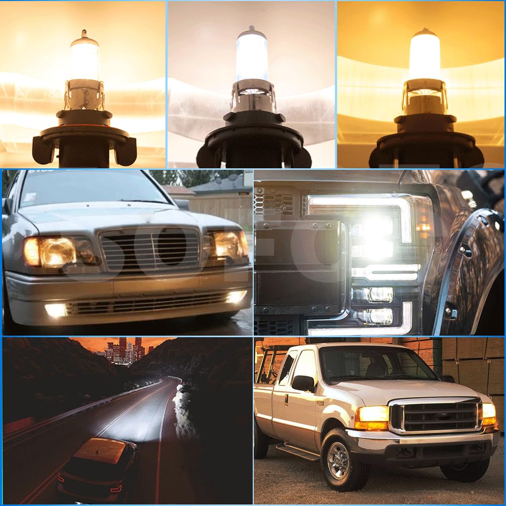 SOFOC-H13/9008 Halogen Automotive Faros Luz Antiniebla Bombilla Doble Haz P26.4T 12V 100/90W Blanco Cálido Super Brillante 2Pcs
