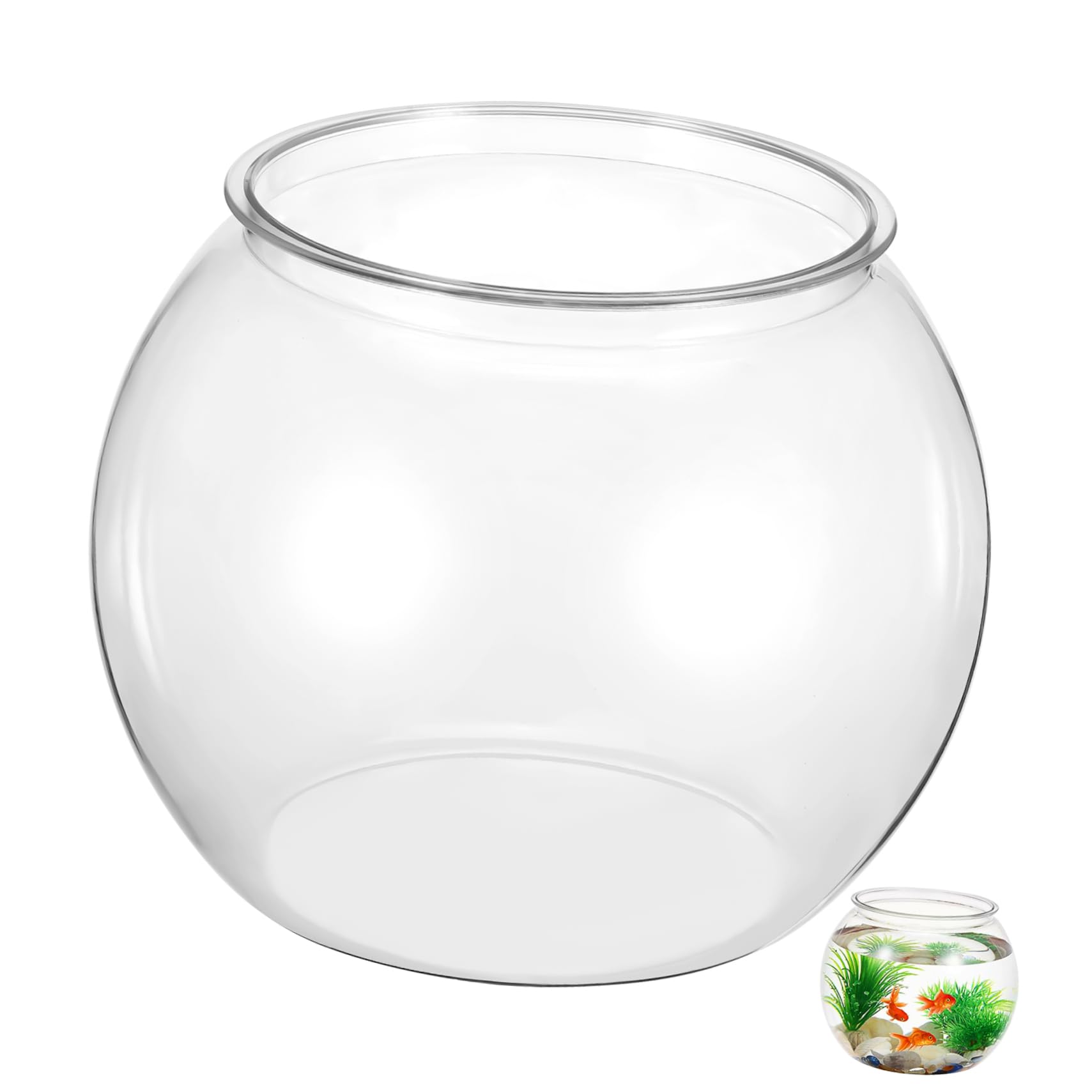 Angoily Tanque De Peces Ornamentales Contenedores De Plástico Pecera De Cristal Pecera De Plastico Grande Pecera para Escritorio Pecera Redonda Tanque De Tortuga Vidrio La Mascota Oficina