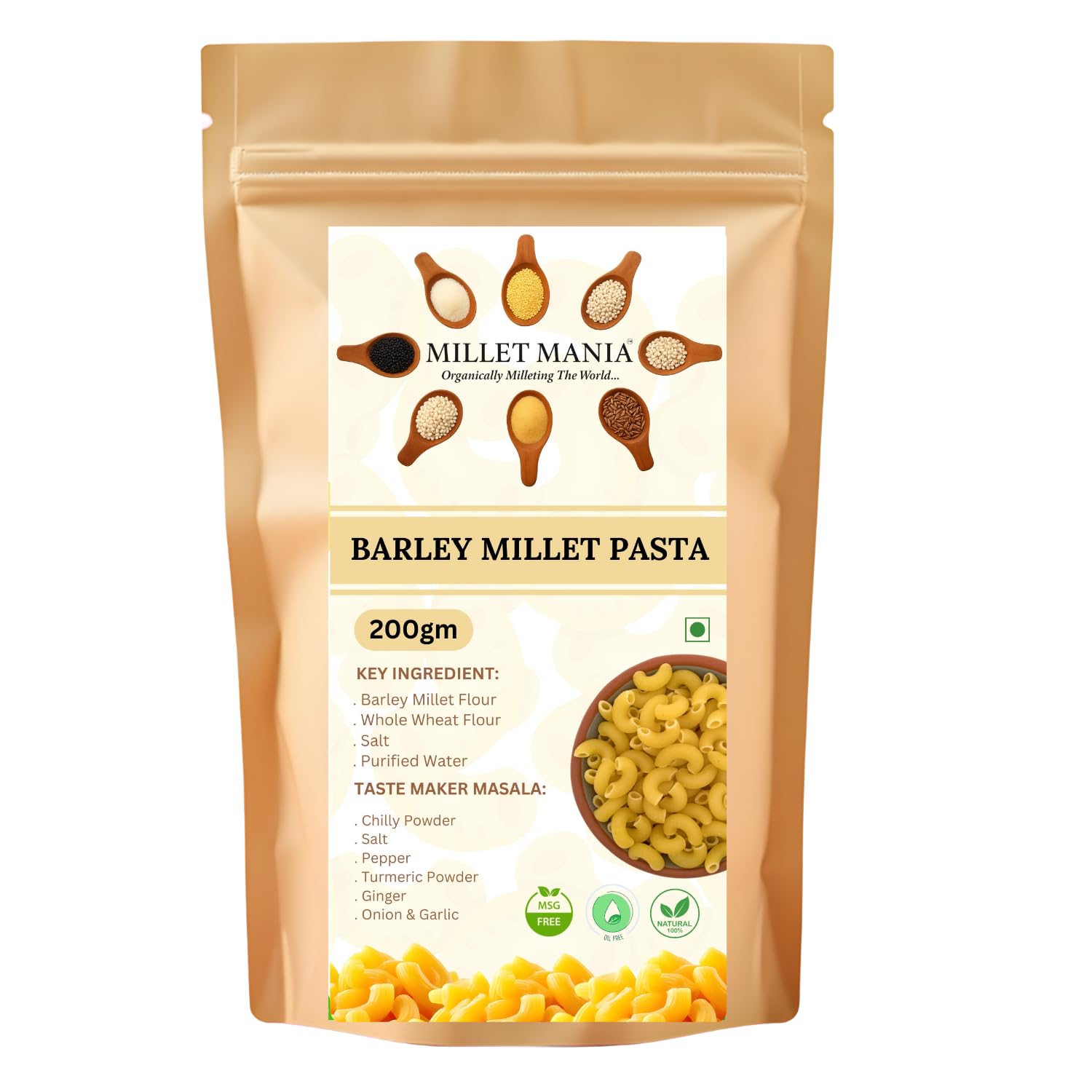 Barley Millet Pasta 200g – No Maida & Preservative-Free | High Protein & Fiber | Healthy Pasta for Kids, Adults, Weight Loss & Babies | Guilt-Free Vegan Millet Macaroni with Tastemaker (Pack of 1)-image-46
