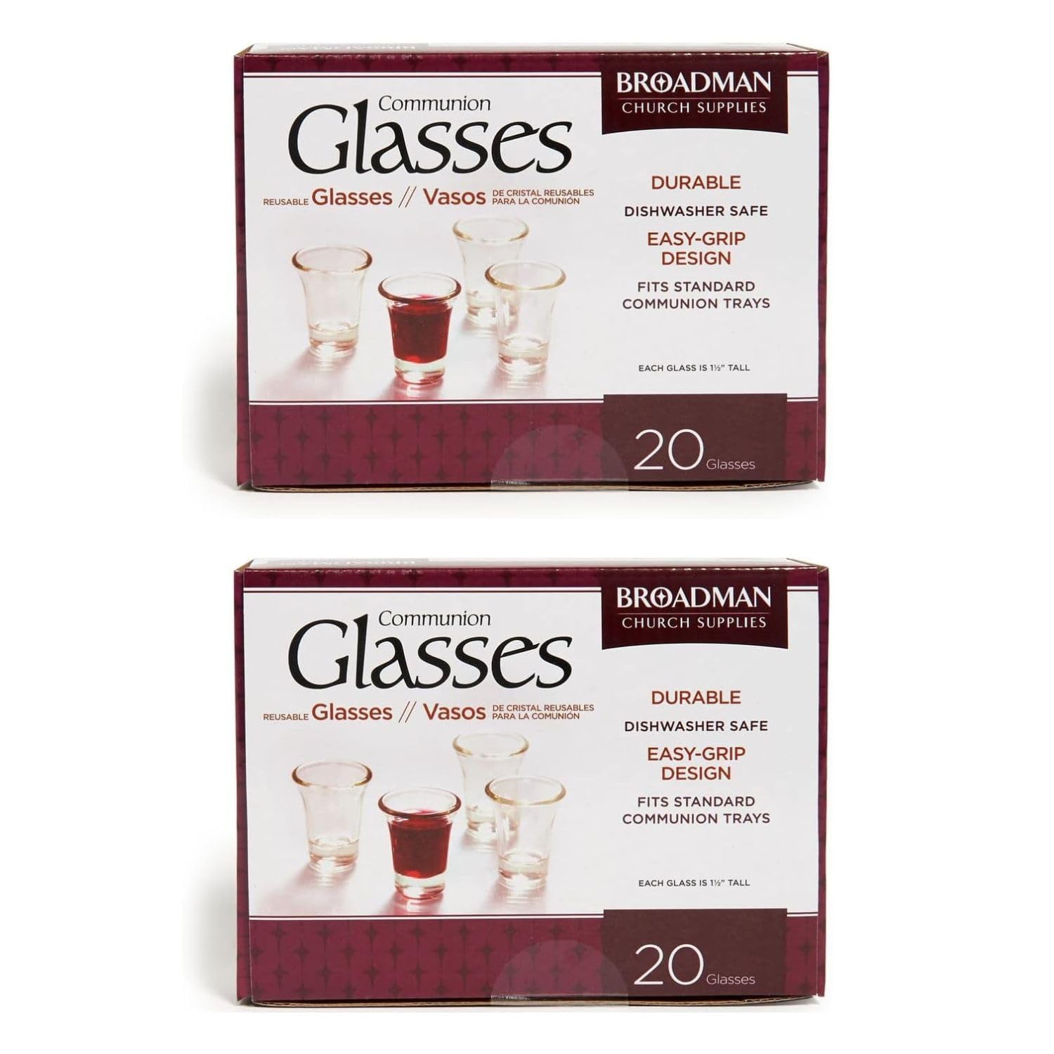 BROADMAN CHURCH SUPPLIES Glass Communion Cups, 40 Count