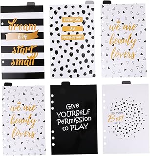 TEHAUX 6 Conjuntos De 30 Peças De Inserções De Fichário Abas De Índice Divisórias De Papel Separadores De Fichário Divisórias De Notebook Páginas Separadas Divisórias De Arquivos