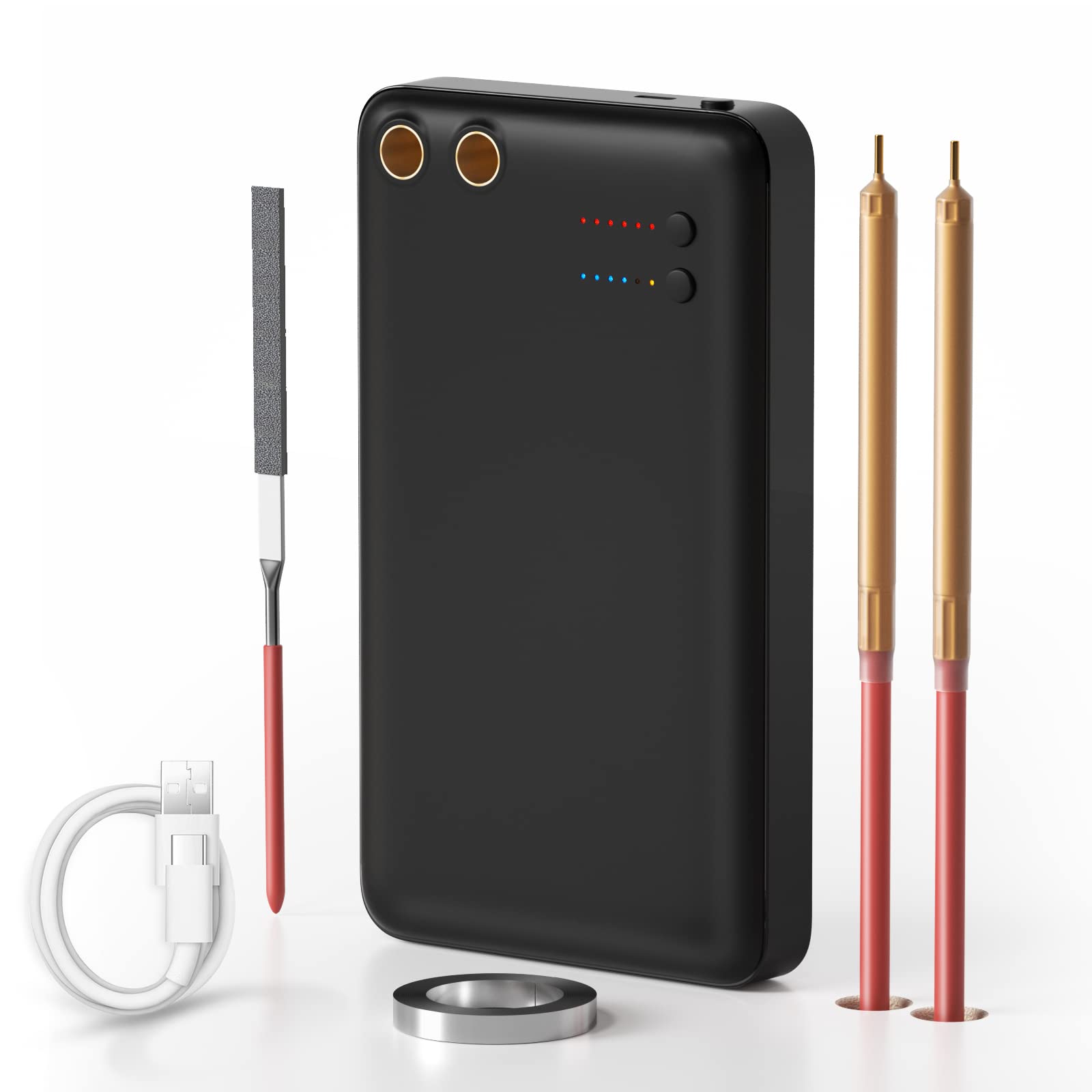 Battery Spot Welder, 11 Gears Adjustable 5000mAh Spot Welder, Automatic and Manual Modes Mini Spot Welder, Spot Welder for 18650 Battery,Build Battery Packs,Repair Ebike Pack(2M Nickle Sheet）