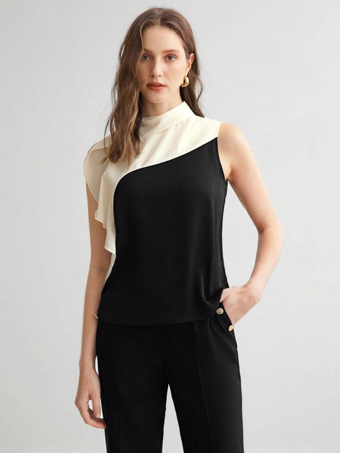 Women's Classic-Fit Shirt RUFFLE TRIM BLOUSE