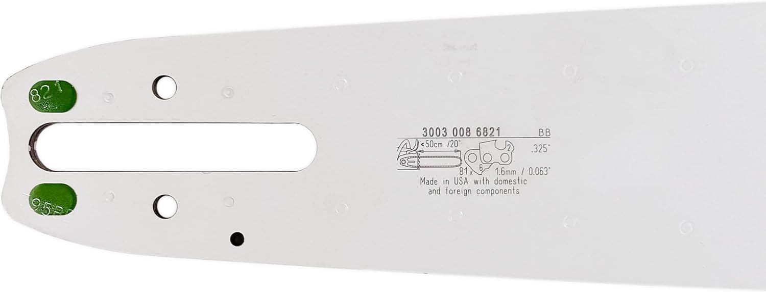 Genuine 20" Chainsaw Guide Bar 0.325" Pitch, 0.063" Gauge, 81 Drive Link, Compatible with STIHL Chainsaws 3003-008-6821