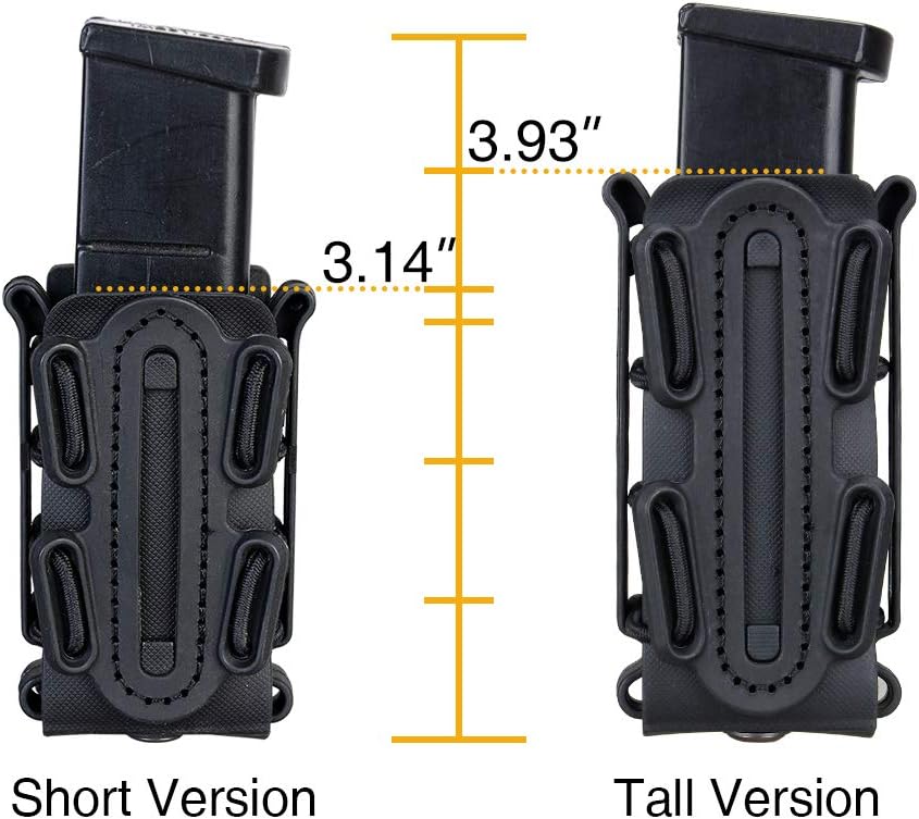 IDOGEAR Pistol Mag Pouch 9MM Magazine Pouch Softshell Belt Mag Carrier for .40 S&W .45 ACP Magazines Short Version : Sports & Outdoors