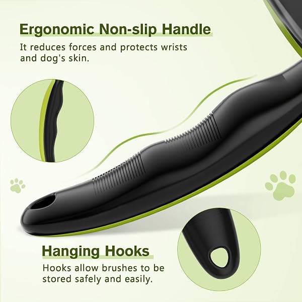 Pecute Brosse Chien/Chat, Brosse à Poils Longs/Courts pour Chat, Brosses de Toilettage Autonettoyante pour Chien, Acier Inoxydable, démêle les enchevêtrements et réduire la chute jusqu'à 95%, S - 5