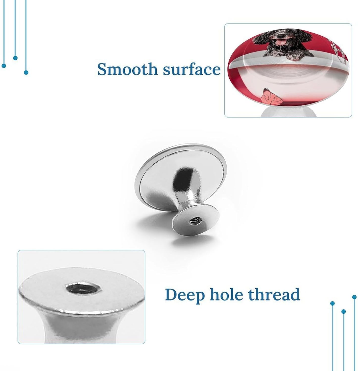2 Pack Cabinet Knobs,Decorative Drawer Pulls, Bathtub Dog image 4