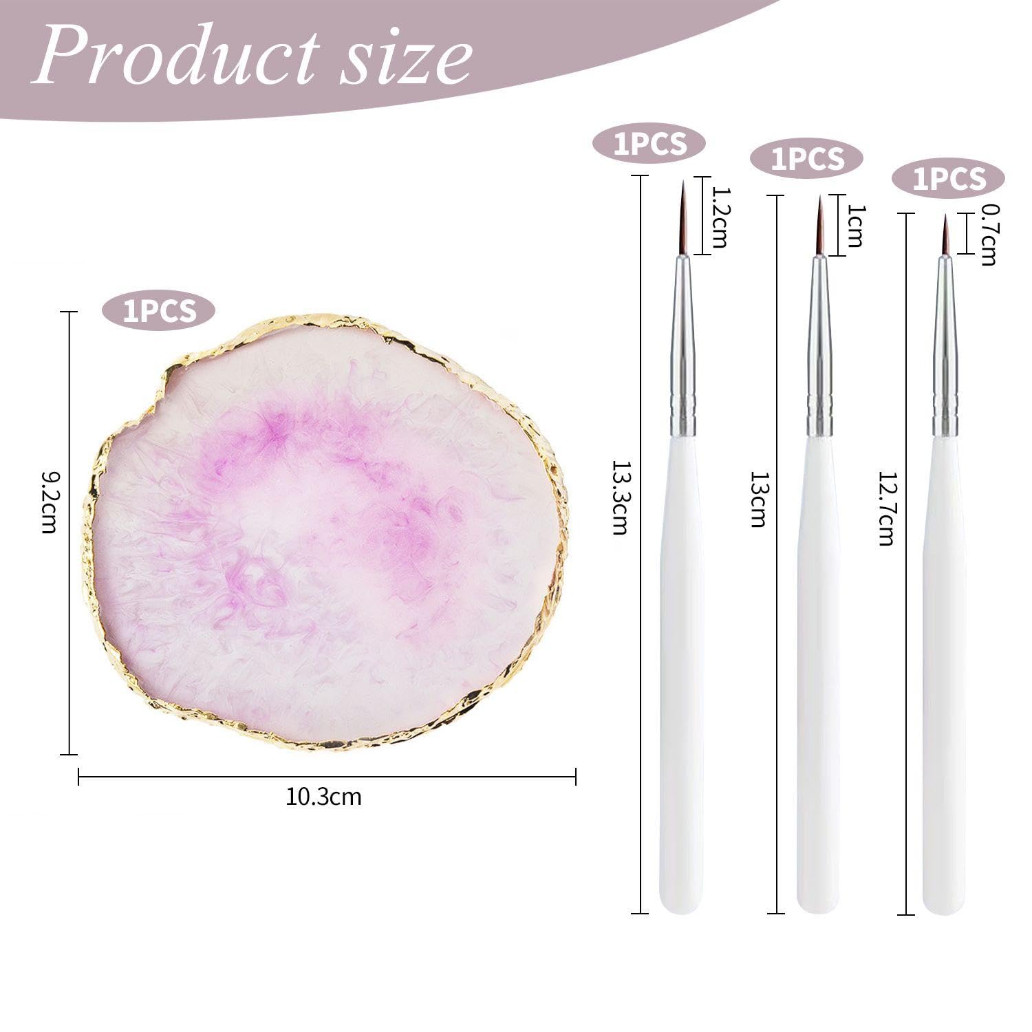 1 Color Palette, 3 Manicure Pens, Manicure Tool Set, Manicure Palette, Color Mixing Tools - Image 2