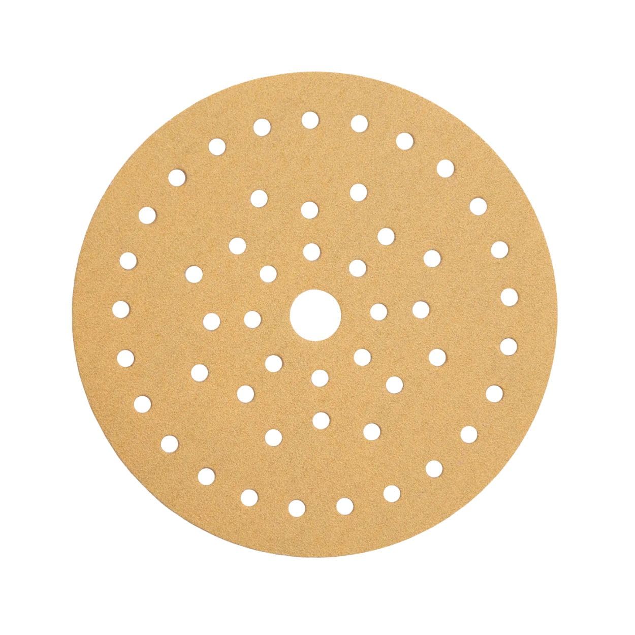 Mirka Gold Multifit Lot de 50 disques de ponçage de 12,7 cm grain 80 avec crochet et boucle pour ponceuse orbitale, tampons en papier de verre pour bois, cloison sèche, métal