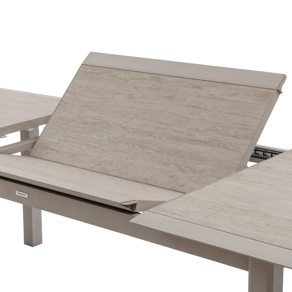 HESPERIDE - Tavolo da giardino allungabile Allure Bianco - 12 posti - Alluminio verniciato a polvere epossidica antiruggine - Mobili da esterno allungabili a farfalla