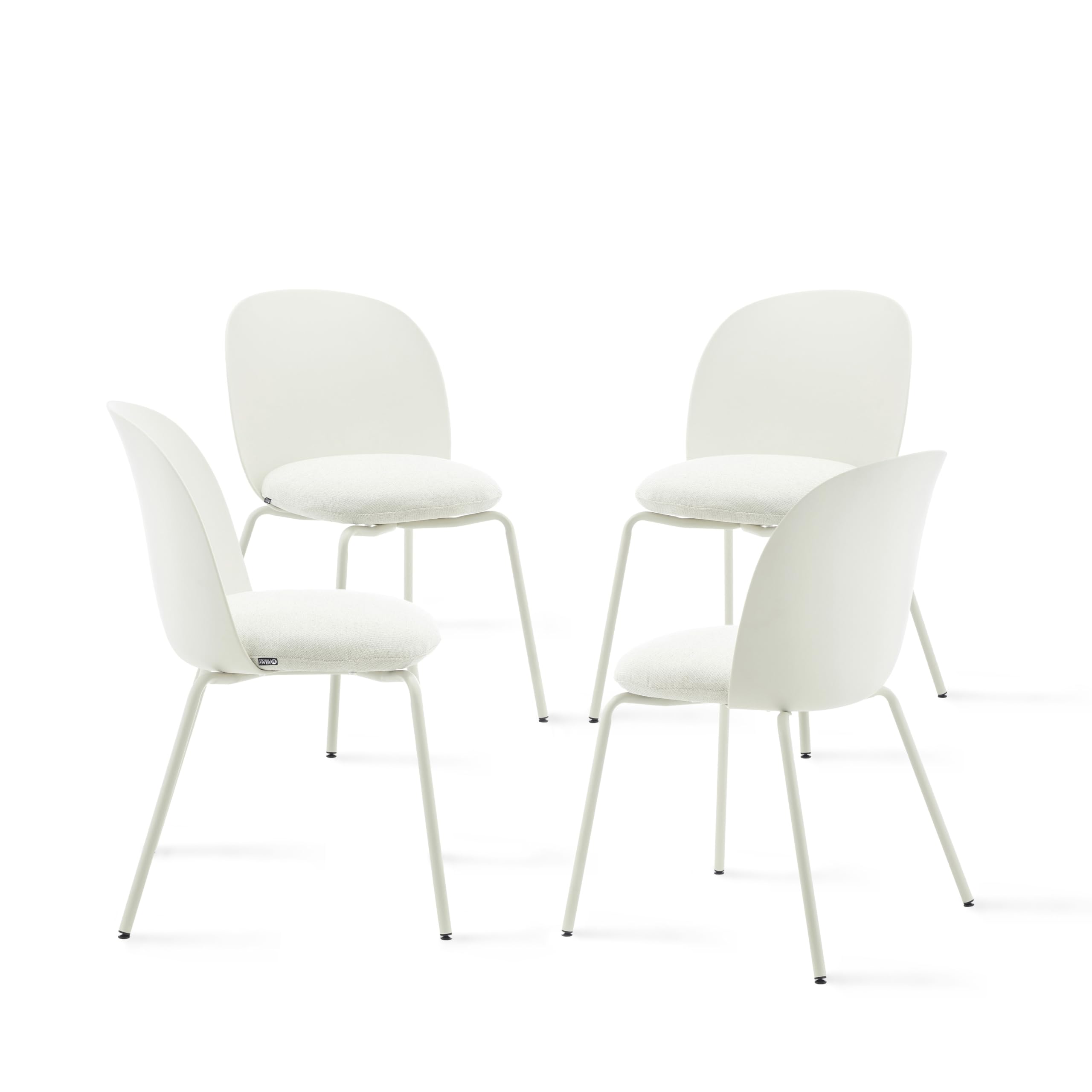 MOBILI FIVER, Sillas Marzia, Set de 4, Blanco, Polipropileno, Silla por Salon