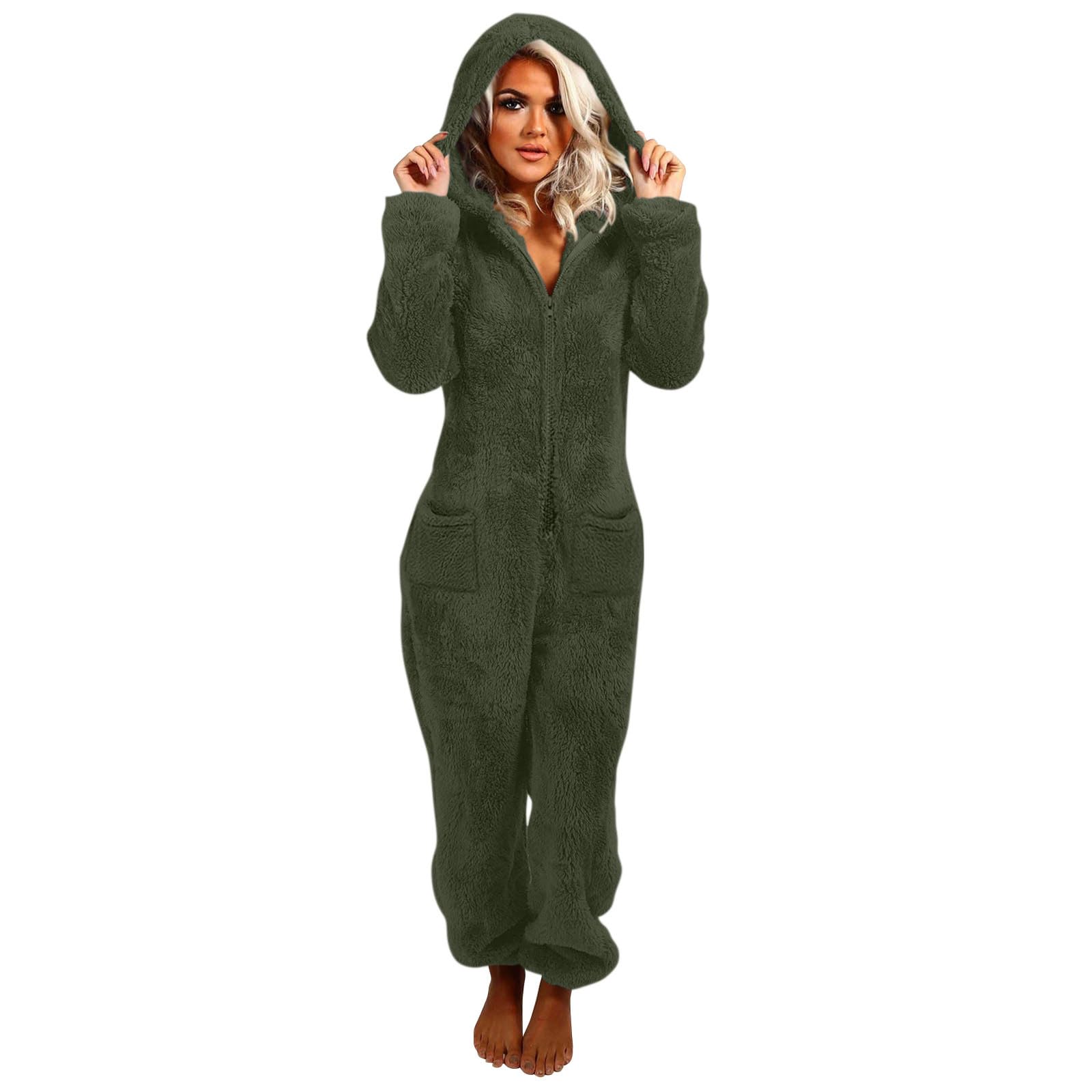 Battnot Jumpsuit Damen Winter Overall Teddy Fleece  Produktbild-Vorschau 8