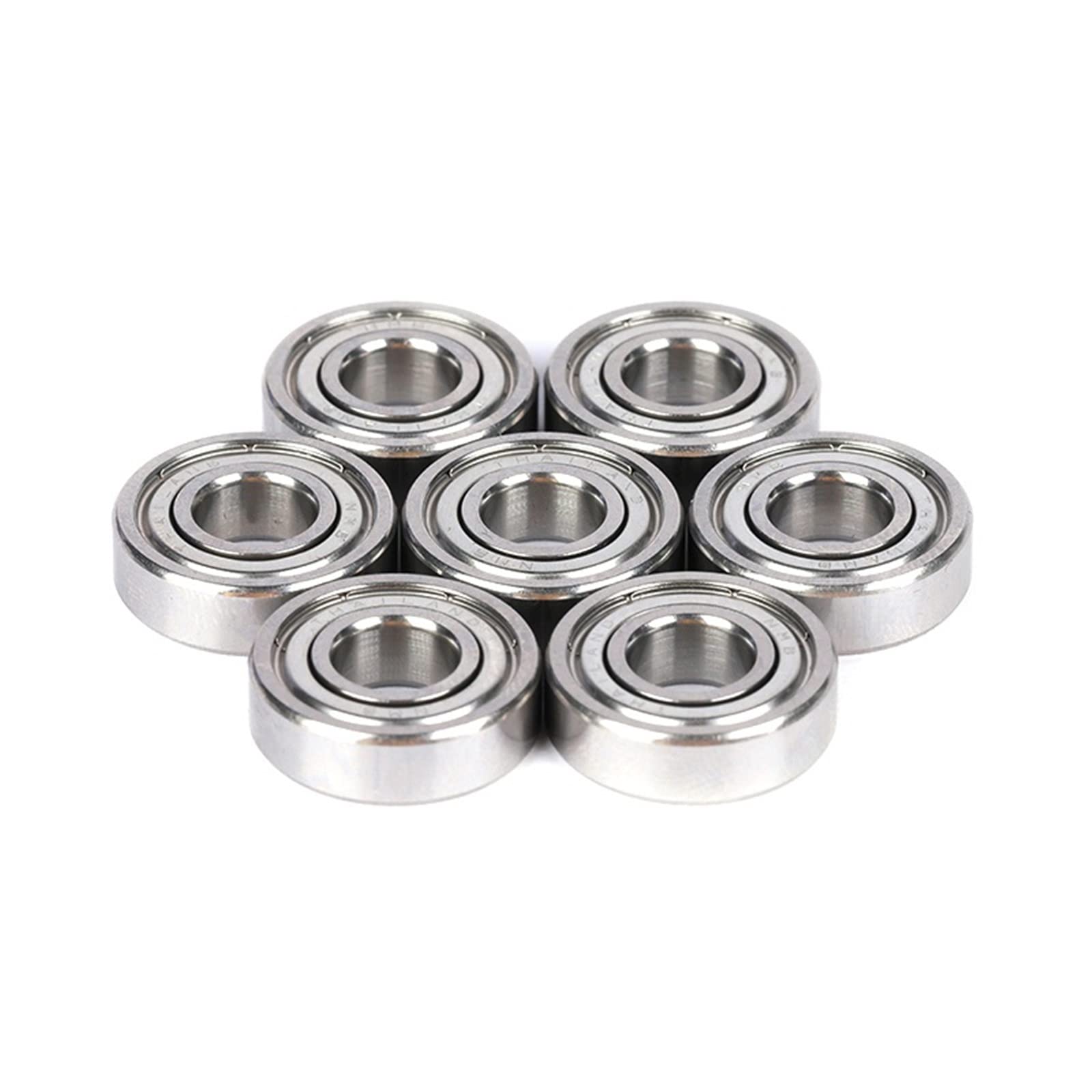 Industrial Bearings 10 roulements à billes en acier inoxydable de haute qualité 7 x 17 x 5 mm. for Ball Bearing Skate Bearings