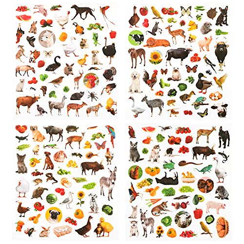 800 Pieces Animal Stickers for Kids, Farm Animal Stickers Animal Assortment Stickers for Animal Party, Farm Party, Children, Teacher, Parent, Craft