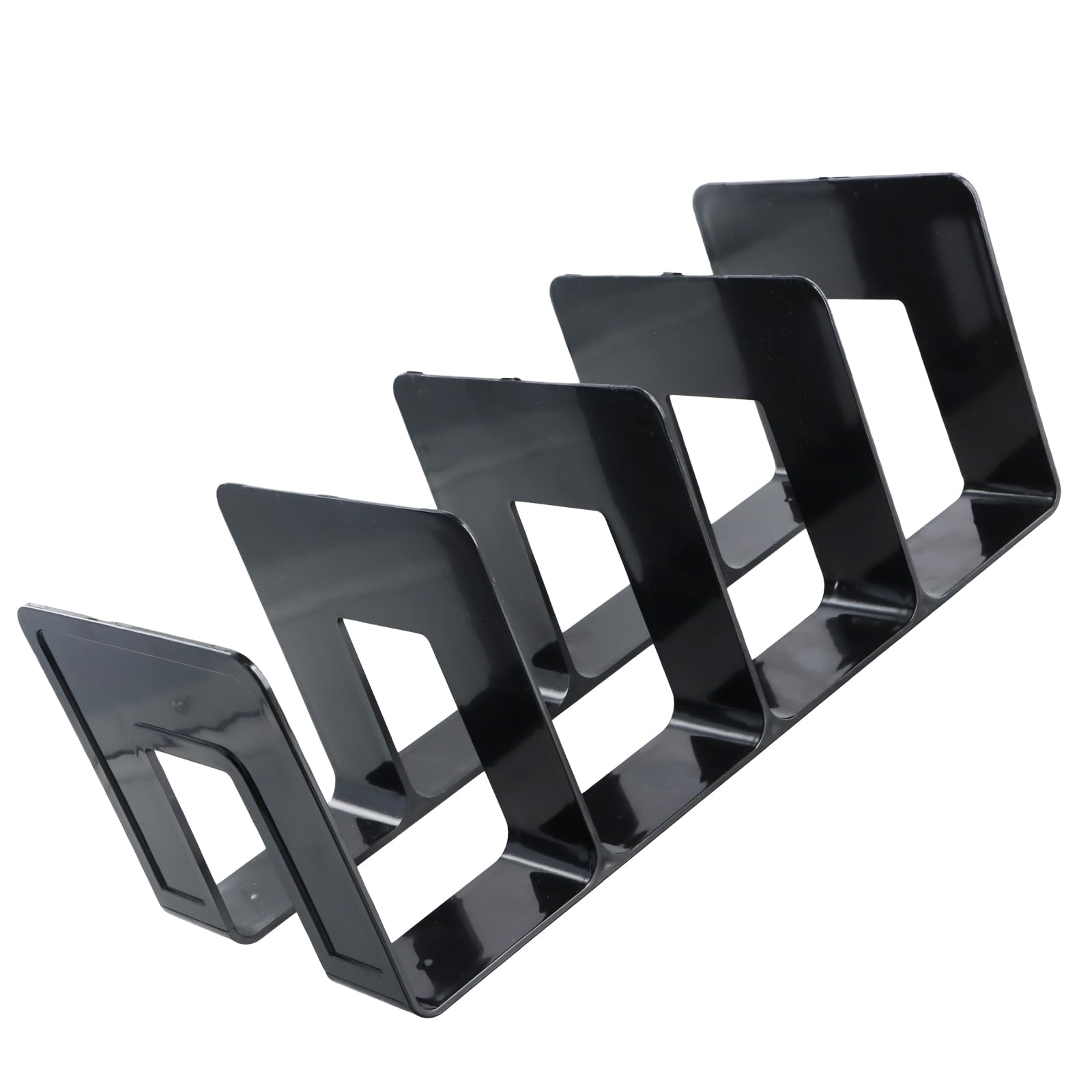 Organizador de Archivos Acrílico Transparente, Organizador Vertical de Escritorio Soporte de Libros Acrílico para Hogar, Divisor de Estante para Documentos y Revistas, 4 compartimentos (Negro)