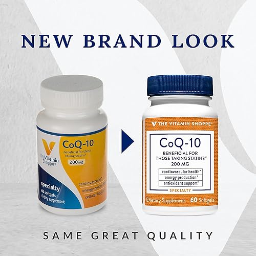 Miniatura 7 de The Vitamin Shoppe CoQ-10 200mg - Beneficioso para aquellos que toman estatinas - Apoya la salud cardíaca y celular y la producción de energía