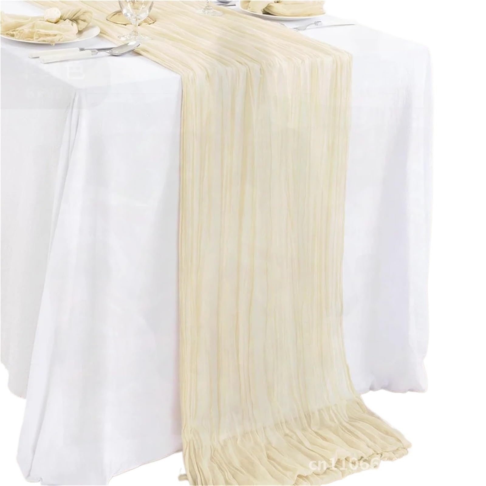Pleated Transparent Tablecloth Cheese Table Runner Light Blue Coral Peach Wedding Thanksgiving Christmas