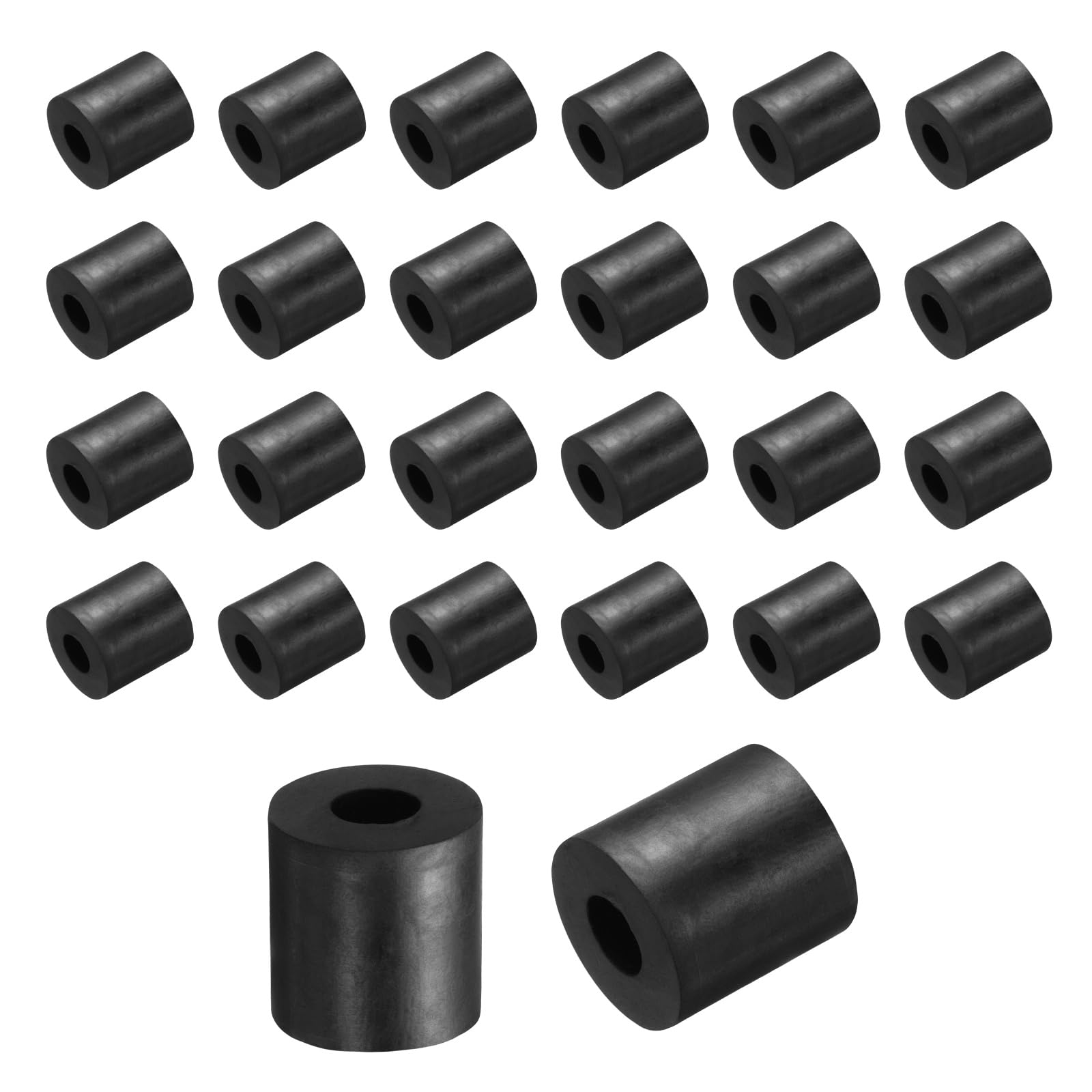 sourcing map 36 Pcs Rubber Spacers 20mm OD x 8mm ID x 20mm Height Round Anti Vibration Spacer Rubber Bushing Grommets