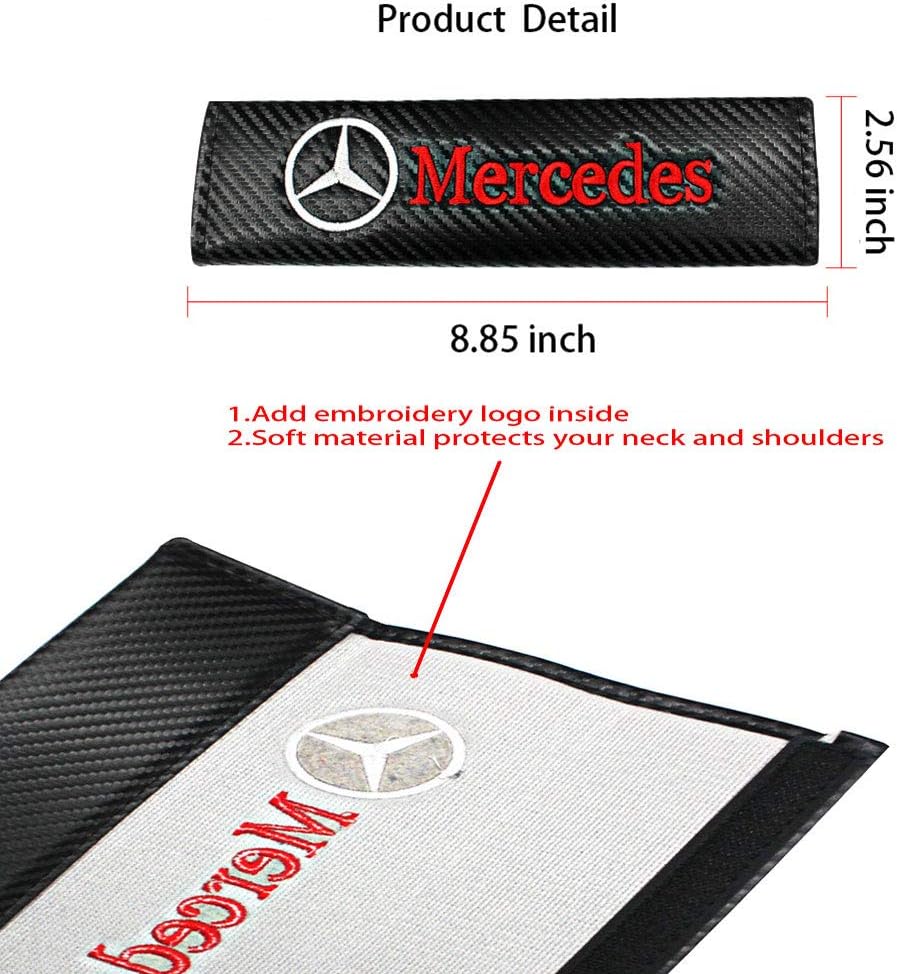 ANKOYS 2Pack Car Seat Belt Cover Pad Carbon Fiber Embroidered Shoulder Protector Pad Belt Strap Cover Seatbelt Cover Neck Pads for Adult Children : Automotive