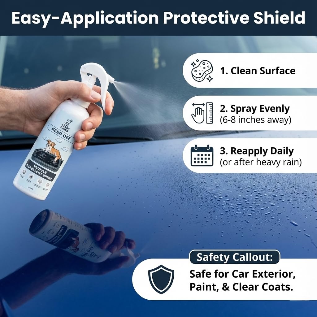 Stray Paws Keep Off Vehicle Repellent Spray – Dog Repellent Spray for Cars | Long-Lasting Overnight Protection | Helps Deter Scratching, Climbing & Marking | Paint-Safe, Non-Greasy Formula | 200 ml 4