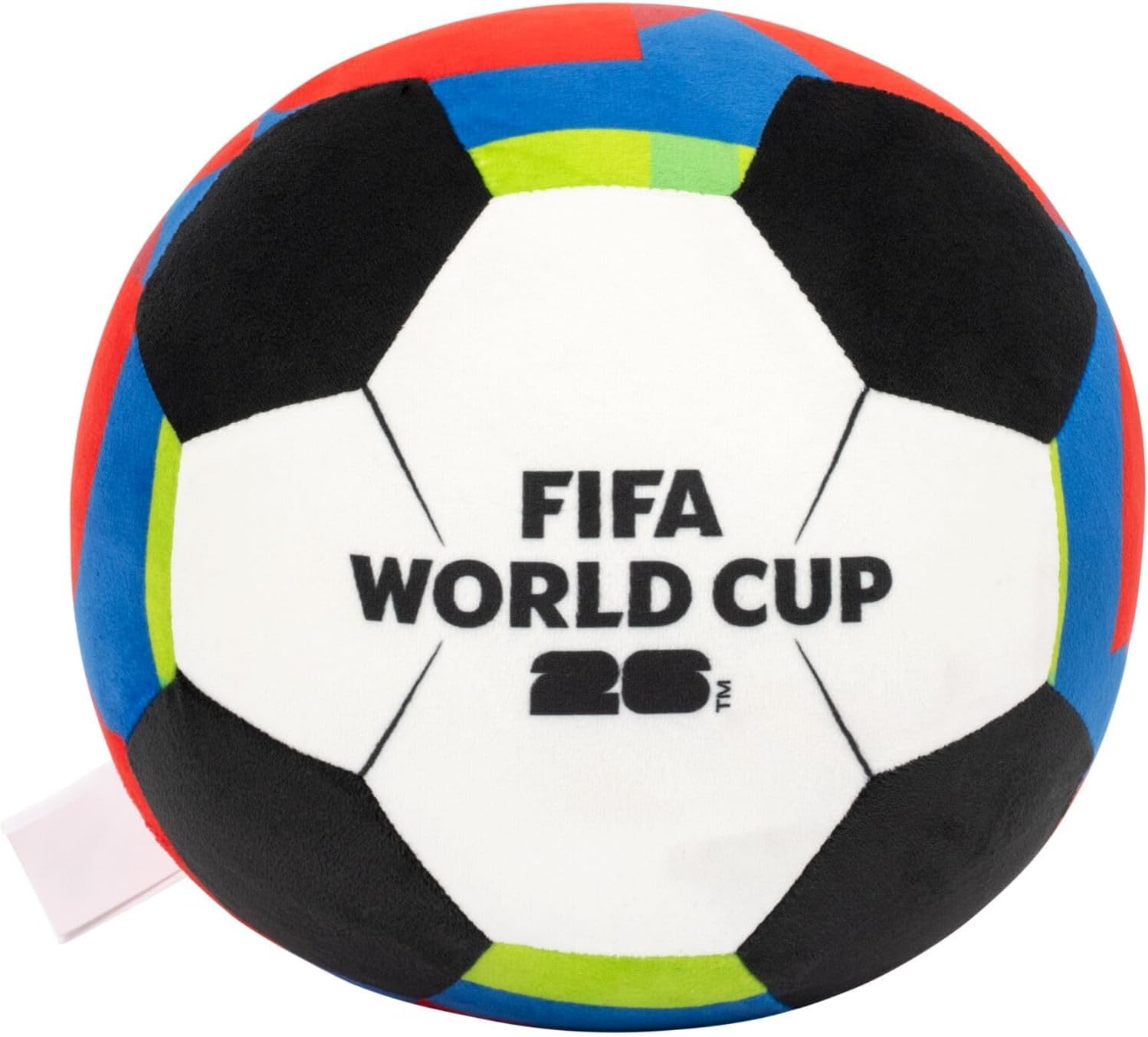 Jazwares Ballon de football FIFA® en peluche rouge de 22,9 cm – Peluche douce de collection Coupe du Monde ™ – Motif officiel FIFA® – À partir de 3 ans