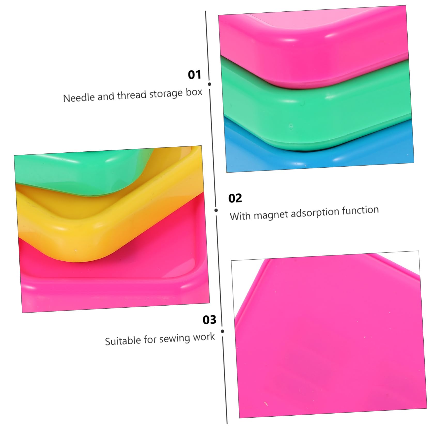 SHINEOFI Scatola Magnetica Porta Spilli per Cucito 4 Pezzi Assorbimento Magnetico in Metallo, Organizer Compatto per Aghi e Chiodi, per Uso Fai-da-Te e Viaggi