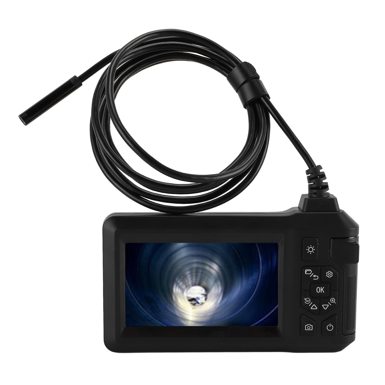 Boroscopio 1080P, Cámara de Inspección LCD de 4,3 Pulgadas con Cable Flexible de 2 M y 8 Luces LED, Endoscopio IP67 para Mantenimiento de Automóviles, Fontanería, Reparación de
