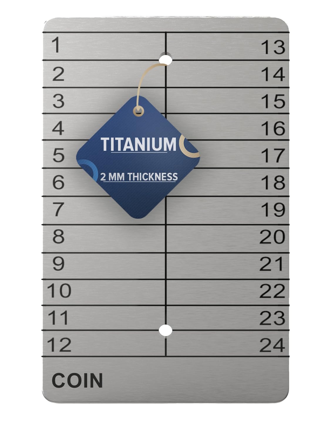 Titanium Plate Crypto Seed Storage Laser-Engraved Cold Wallet Backup for BIP39 Etchable or Punchable Metal Mnemonic Phrase 89mm × 54mm × 2 mm