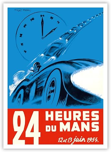 Miniatura 8 de Juego de 6 pósteres de carreras de autos vintage, sin marco, arte de pared clásico de carreras de automóviles por Géo Ham, Turner, Beligond,