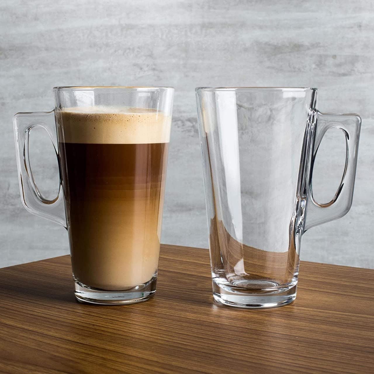 bellemax 130ML Glass Tea Cups | Clear Glass Coffee Mugs with Handle | Transparent Tea Glasses for Hot & Cold Beverages | Espresso, Cappuccino, Latte, Green Tea Serving Cups Set of 6 1