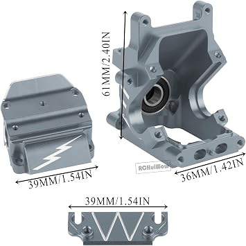 RC Diff Housing Gearbox Case Upgrades Part for 1/8 Typhon Kraton Outcast Notorious 6S BLX,1/7 Infraction Limitless Mojave 6S BLX,Front Rear Transmission Box w/ 43T+10T Gear,Titanium