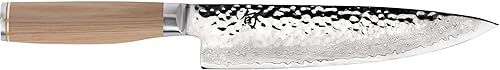 Miniatura 1 de Shun Premier Blonde Chef Knife, hoja de acero inoxidable VG-MAX de 8 pulgadas con acabado Tsuchime y mango Pakkawood, cubiertos hechos a mano en