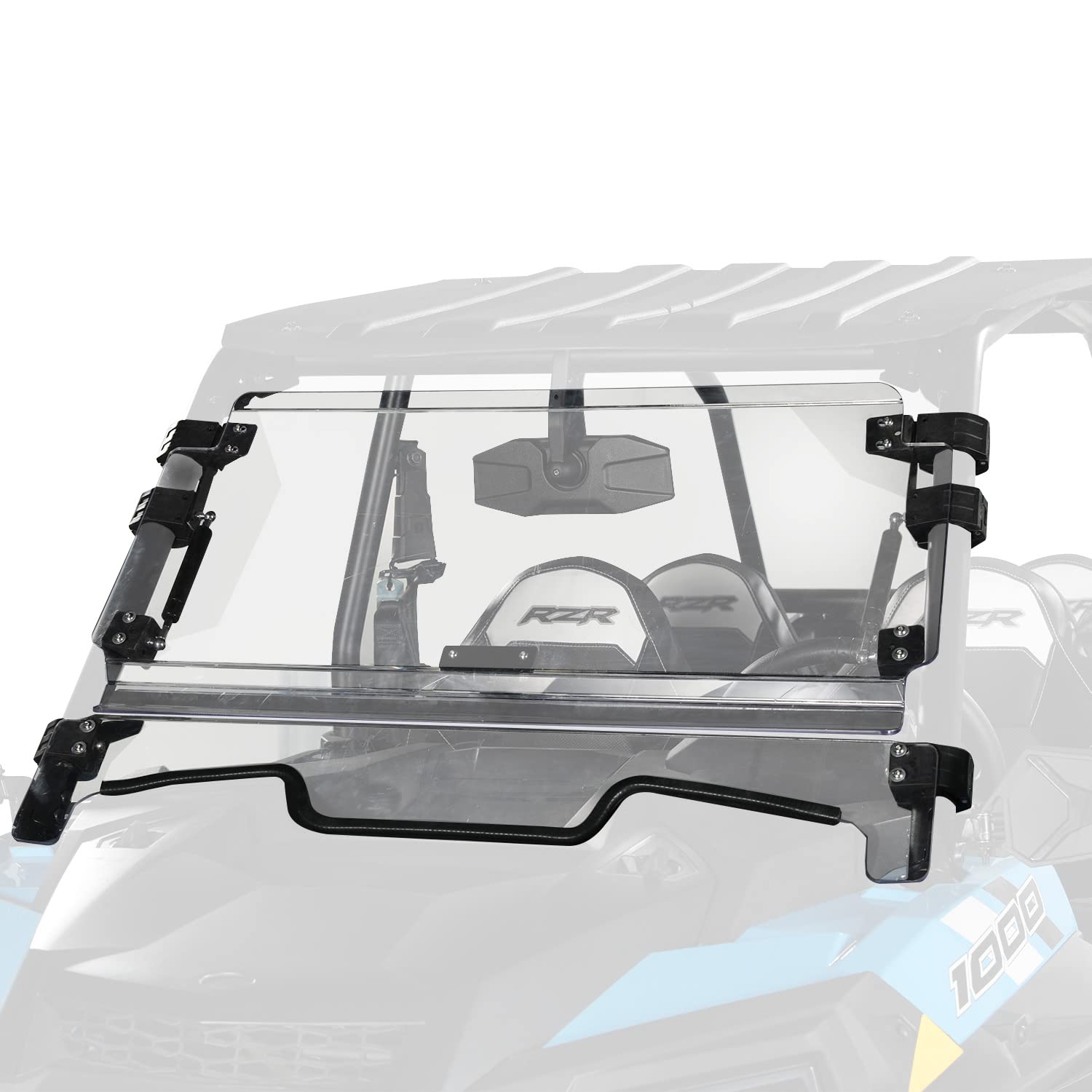 Photo 1 of HAKA TOUGH 3-IN-1 Folding Flip Windshield for 2014-2018 Polaris RZR XP 1000 900, Heavy Duty Scratch Resistant Adjustable THREE Settings Full Windscreen Accessories
