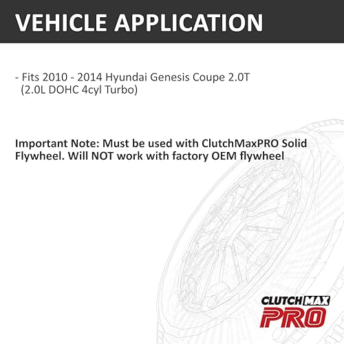 Miniatura 10 de ClutchMax PRO Kit de embrague OEM resistente y volante Chromoly con cilindro esclavo compatible con Hyundai Genesis Coupe 2.0T 2.0L 2010-2014