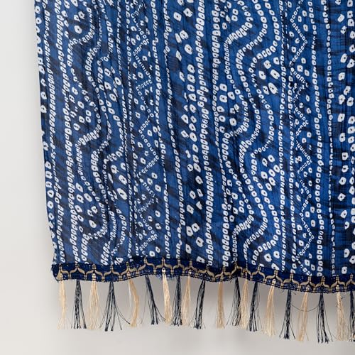 Image of Women's Art Silk Bandhani Print Dupatta with 2.20 Meters | Women's cotton printed dupatta with tassels
