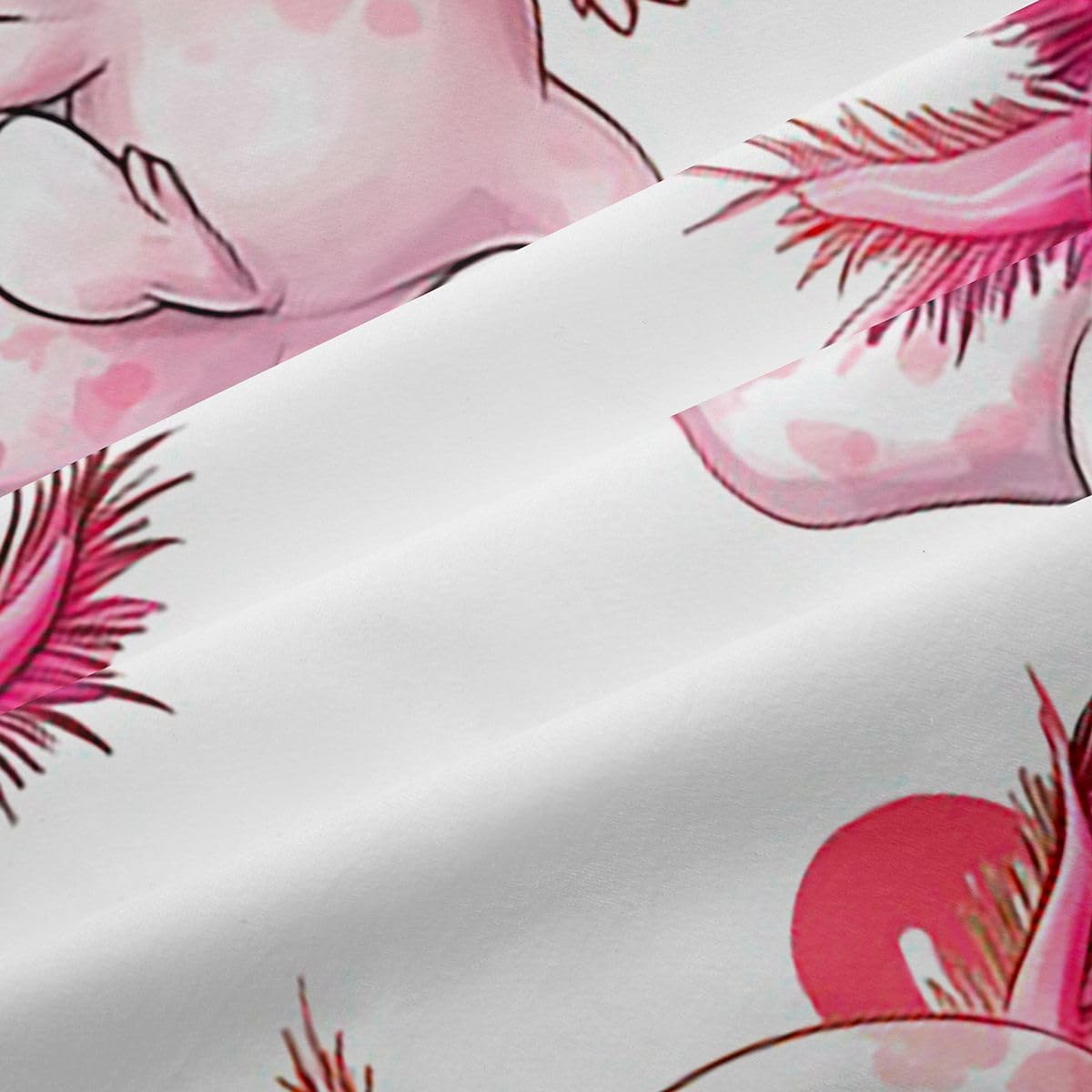 Homemissing Simpatiche tende Axolotl per camera da letto e soggiorno con stampa amante del cuore oscuranti, tende oscuranti con salamandra, stile kawaii, oceano marino, tendaggi per finestre, 2