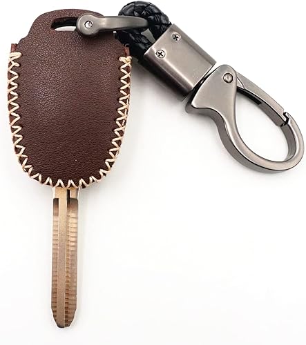 Miniatura 2 de Cuero para Toyota RAV4 Highlander Sequoia Tacoma Tundra Scion Corolla Prius HYQ12BDM Remote Smart 3 Botones Key Case Fob Cover Chain (Marrón)