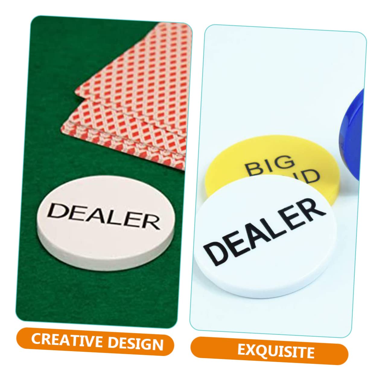 HEMOTON 15 Pz Pulsanti di fiche da poker gettoni da gioco tombola fiches poker chips giocando a carte giocato a carte gettoni del gioco del bingo forniture per giochi di bingo Accessori