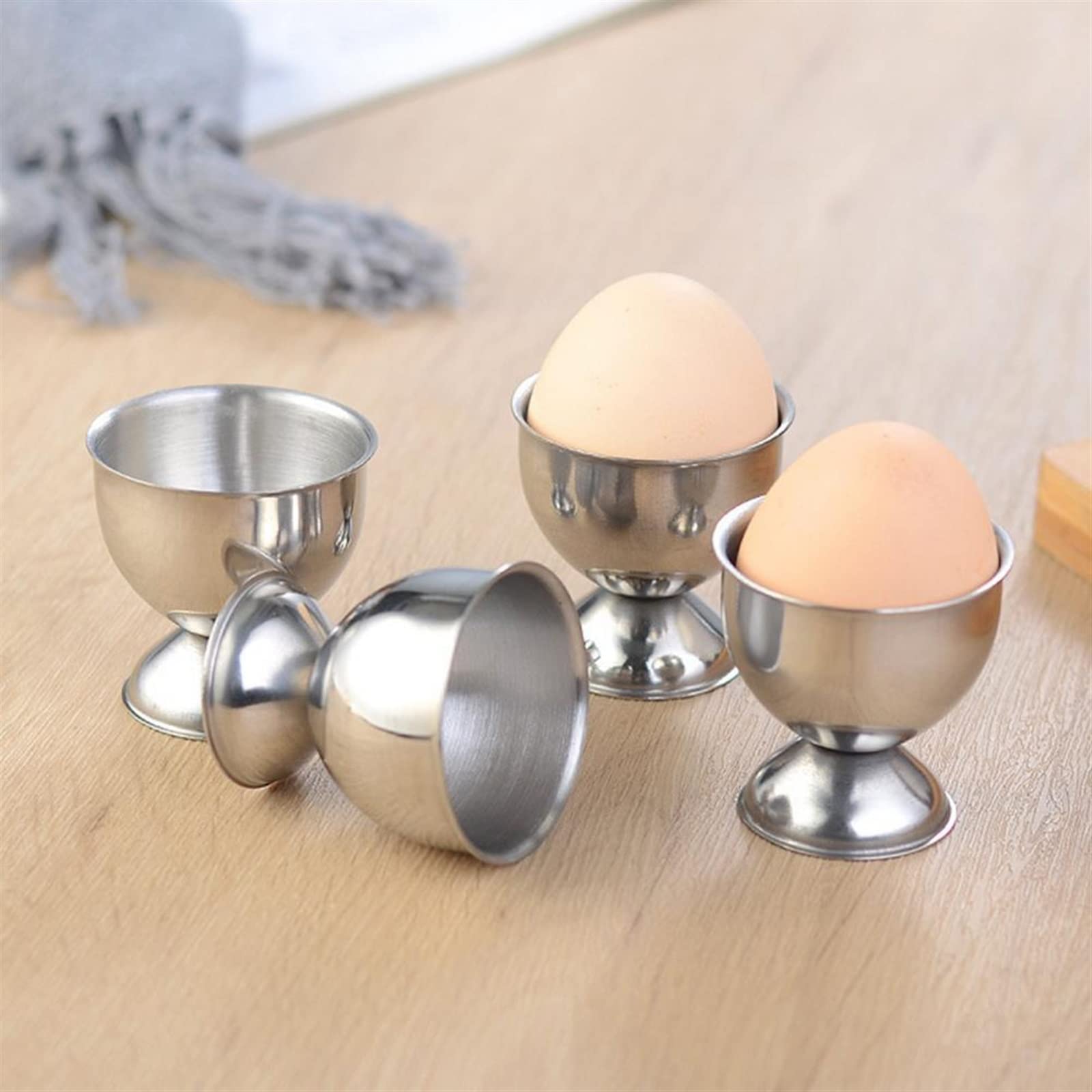 Panier à Oeufs Récipient à Oeufs Bon Support de Stockage d'oeufs à la Coque Coquetier en Acier Inoxydable (doré)