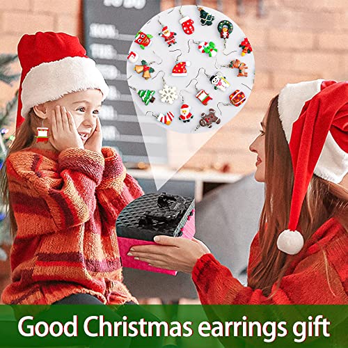 20 Pairs Women's Xmas Holiday Earrings - Christmas Tree, Snowflake, Snowman, Bow, Bells - Bulk Party Jewelry Gifts2