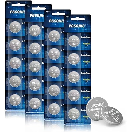 PGSONIC 20 Pack CR2450 3V Lithium Coin Battery