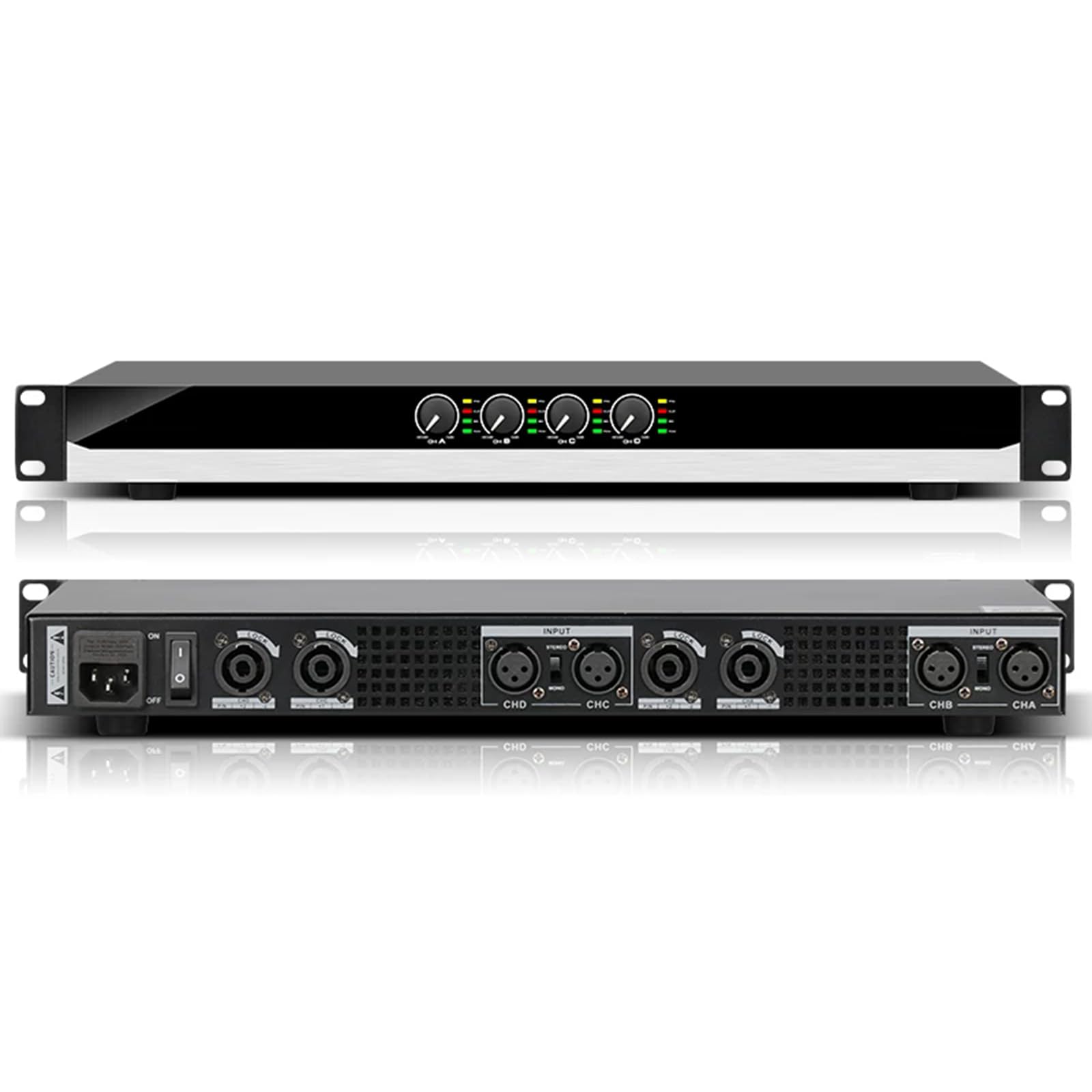 Cyfrowy wzmacniacz mocy, 400 W 2/4-kanałowy wzmacniacz klasy D, z wieloma zabezpieczeniami obwodu, montaż w stelażu 1u, do domowego Ktv, 4 kanały